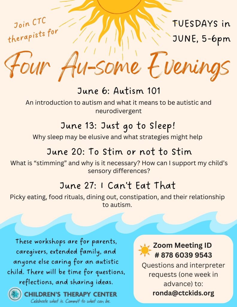 June autism workshops