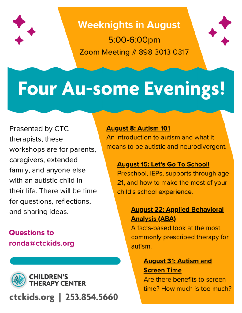 Autism Workshops flyer